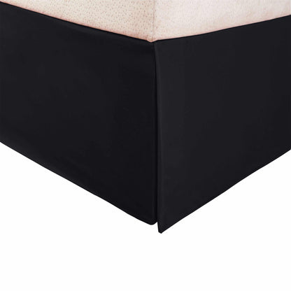 Microfiber Wrinkle-Free Solid 15-Inch Drop Bed Skirt - Black