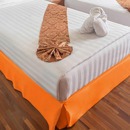 Microfiber Wrinkle-Free Solid 15-Inch Drop Bed Skirt - Orange