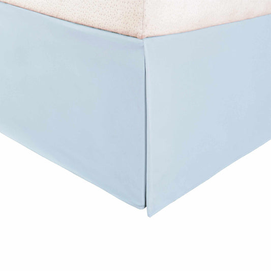 Microfiber Wrinkle-Free Solid 15-Inch Drop Bed Skirt - Light Blue