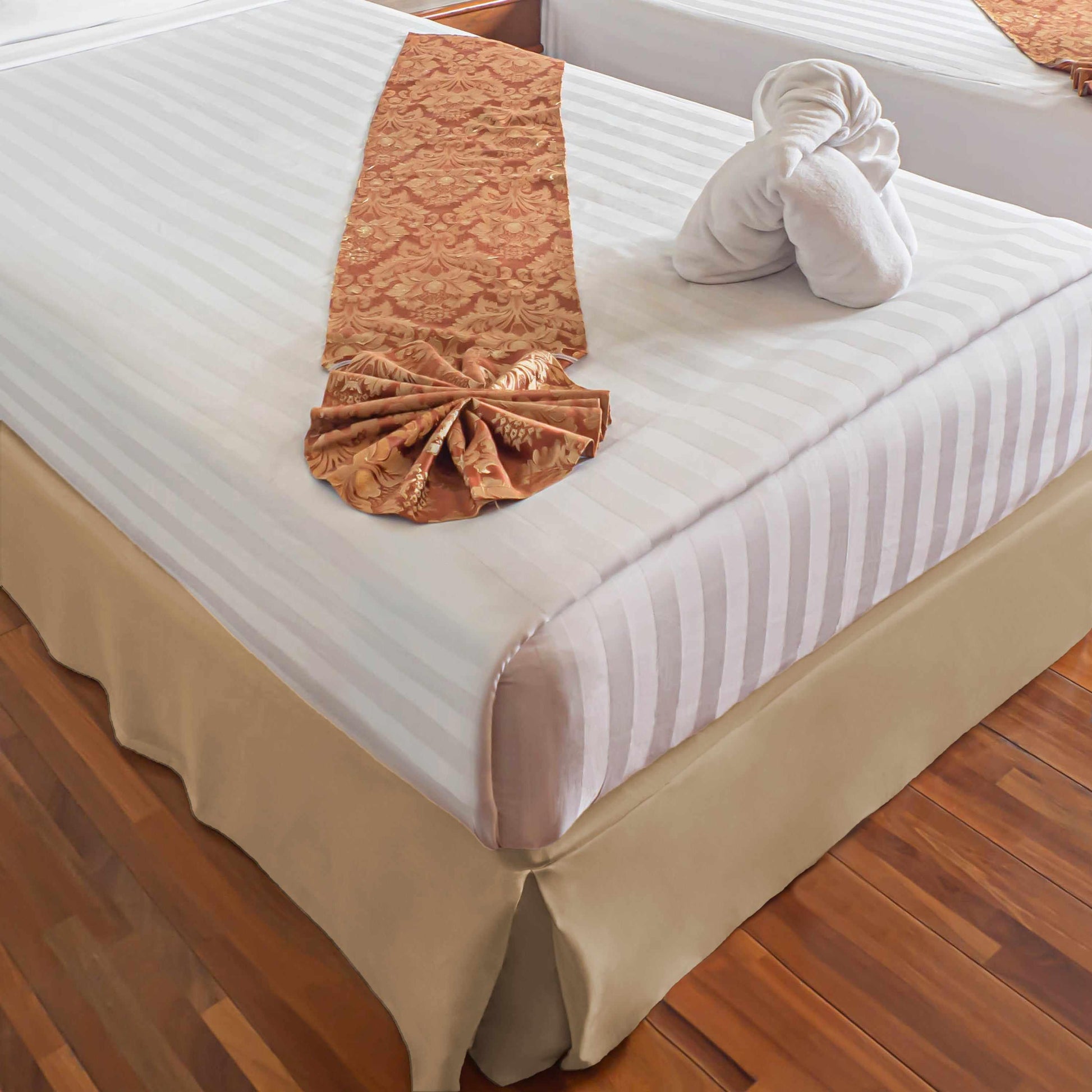 Microfiber Wrinkle-Free Solid 15-Inch Drop Bed Skirt - Taupe