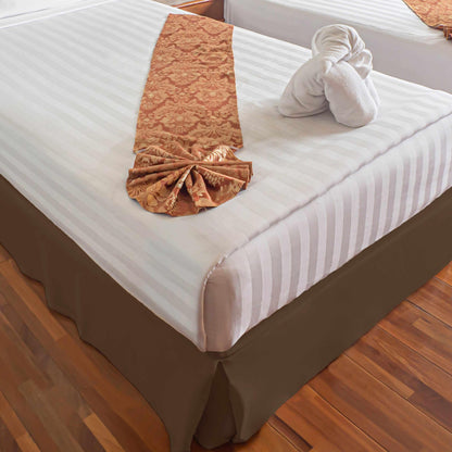 Microfiber Wrinkle-Free Solid 15-Inch Drop Bed Skirt - Mocha
