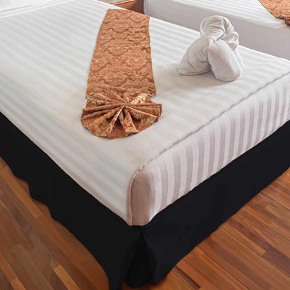 Microfiber Wrinkle-Free Solid 15-Inch Drop Bed Skirt - Black