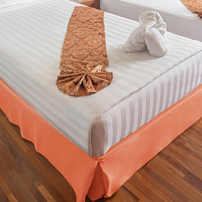 Microfiber Wrinkle-Free Solid 15-Inch Drop Bed Skirt - Coral