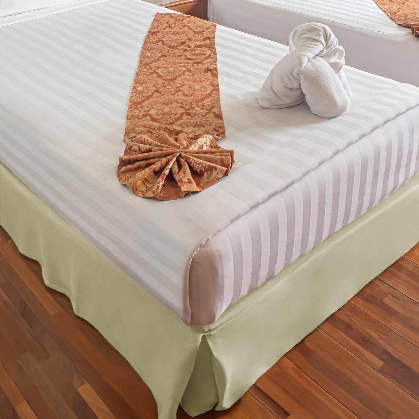 Microfiber Wrinkle-Free Solid 15-Inch Drop Bed Skirt - Sage
