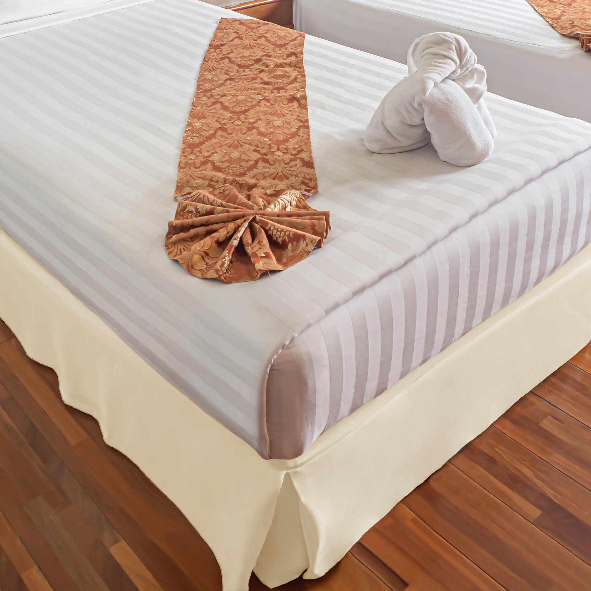 Microfiber Wrinkle-Free Solid 15-Inch Drop Bed Skirt - Tan