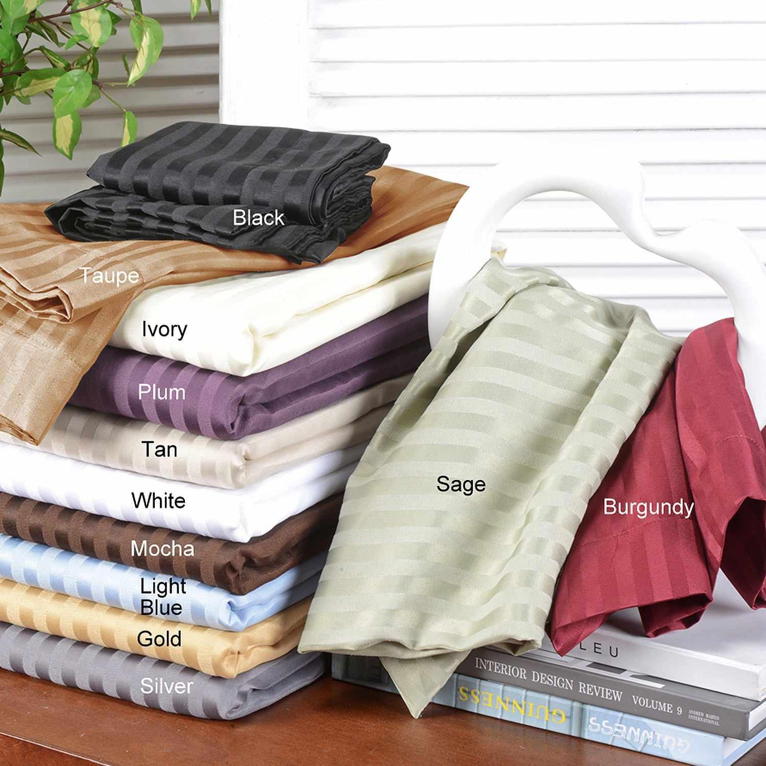  Superior Microfiber Wrinkle Resistant and Breathable Stripe Deep Pocket Bed Sheet Set - Black