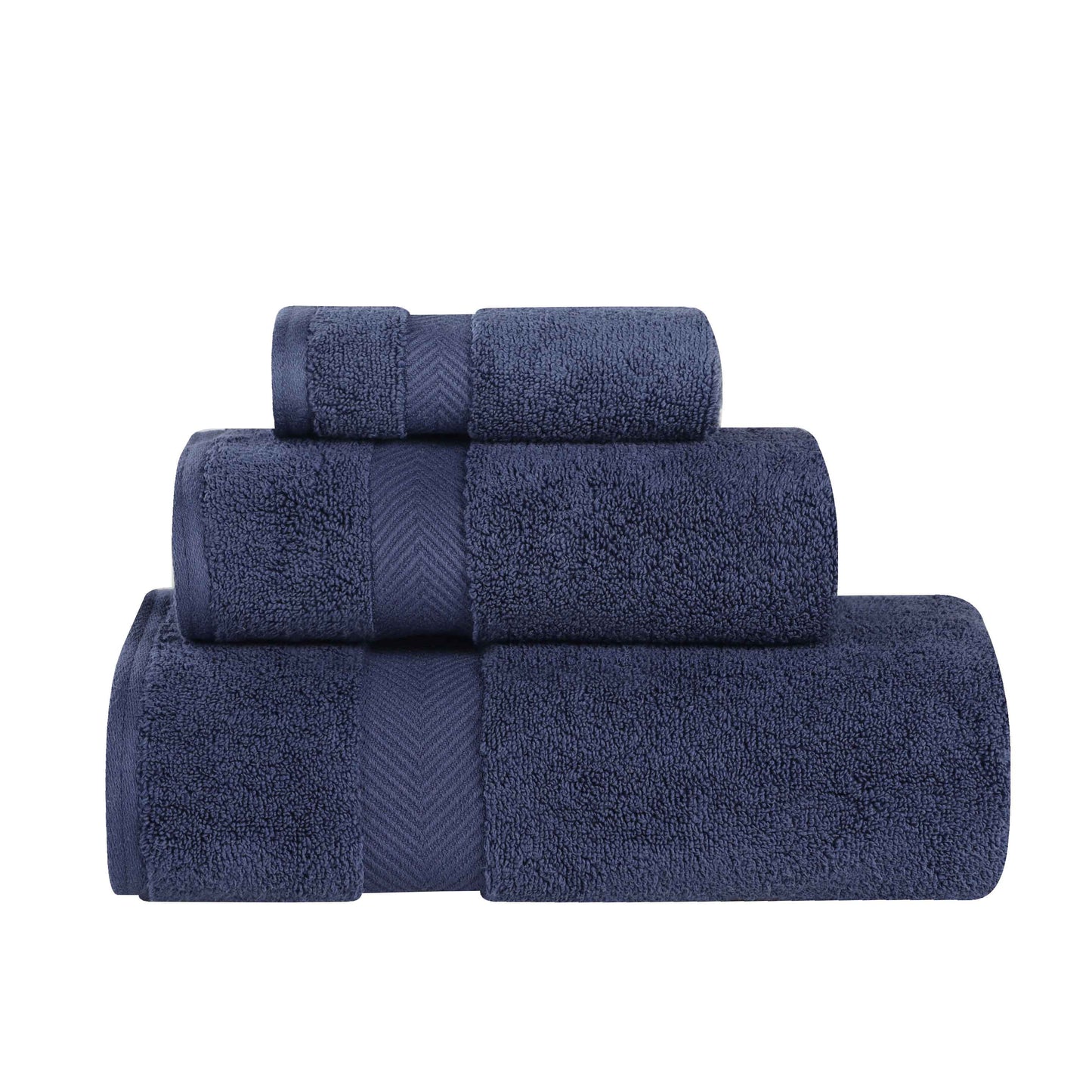 Zero-Twist Smart-Dry Combed Cotton 3 Piece Towel Set - MidnightBlue