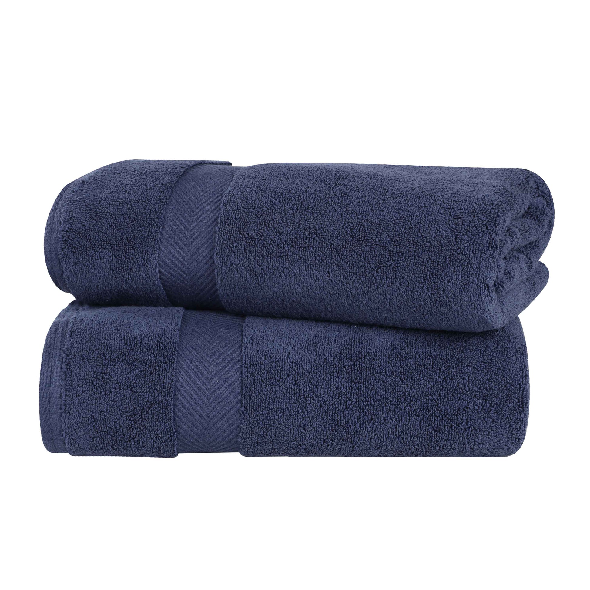Zero-Twist Smart-Dry Combed Cotton 2 Piece Bath Sheet Set - MidnightBlue