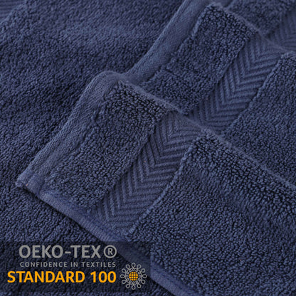 Zero Twist Smart Dry Combed Cotton 2 Piece Bath Towel Set - MidnightBlue