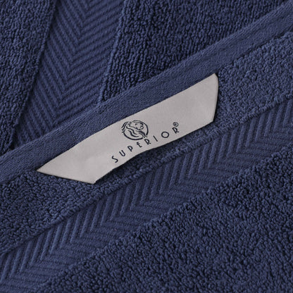 Zero Twist Smart Dry Combed Cotton 2 Piece Bath Towel Set - MidnightBlue