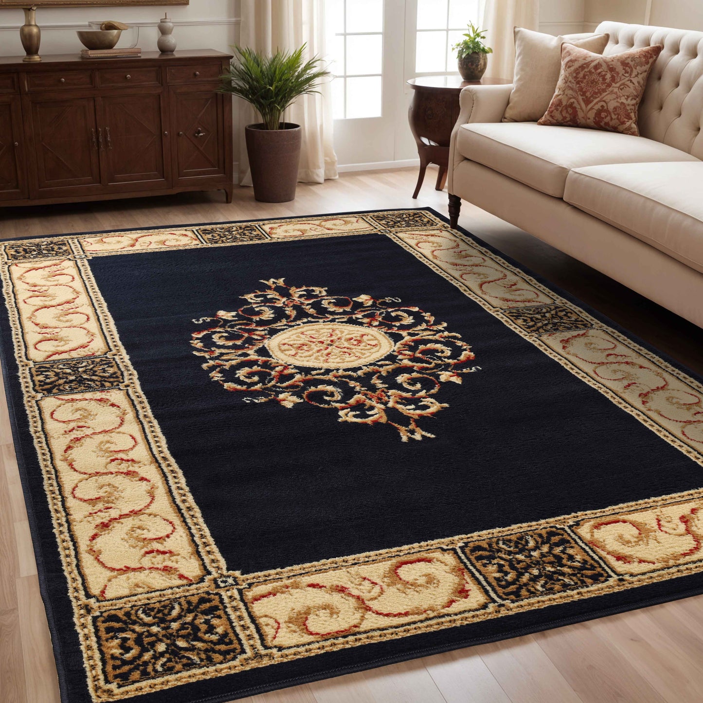 Oversized Medallion Modern Bohemian Indoor Area Rug or Runner Rug