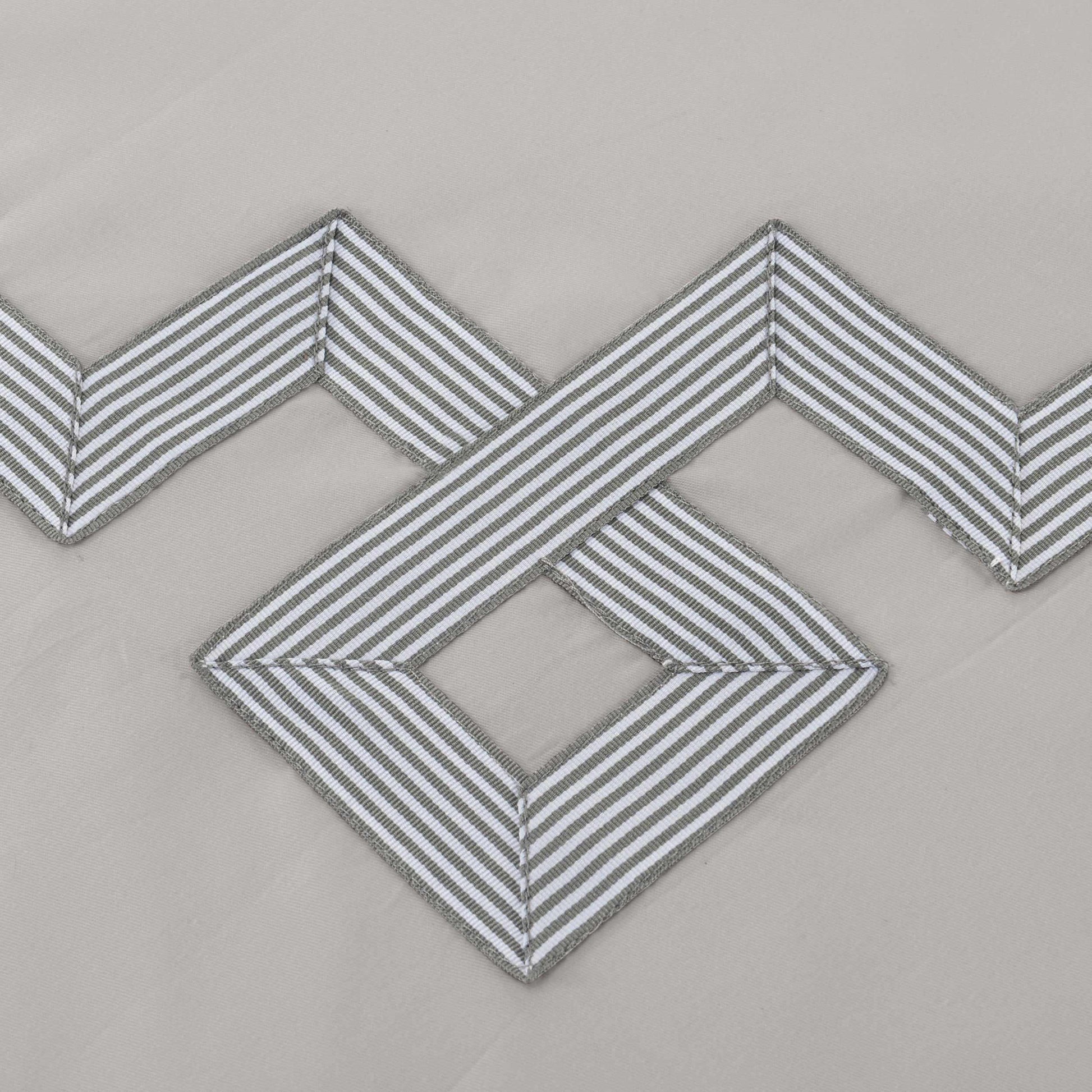  Superior Miller Embroidered Border Cotton Duvet Cover Set -Grey