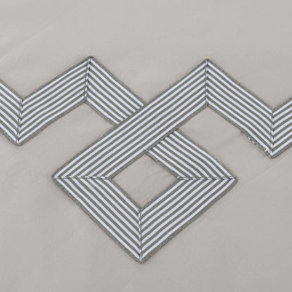  Superior Miller Embroidered Border Cotton Duvet Cover Set -Grey