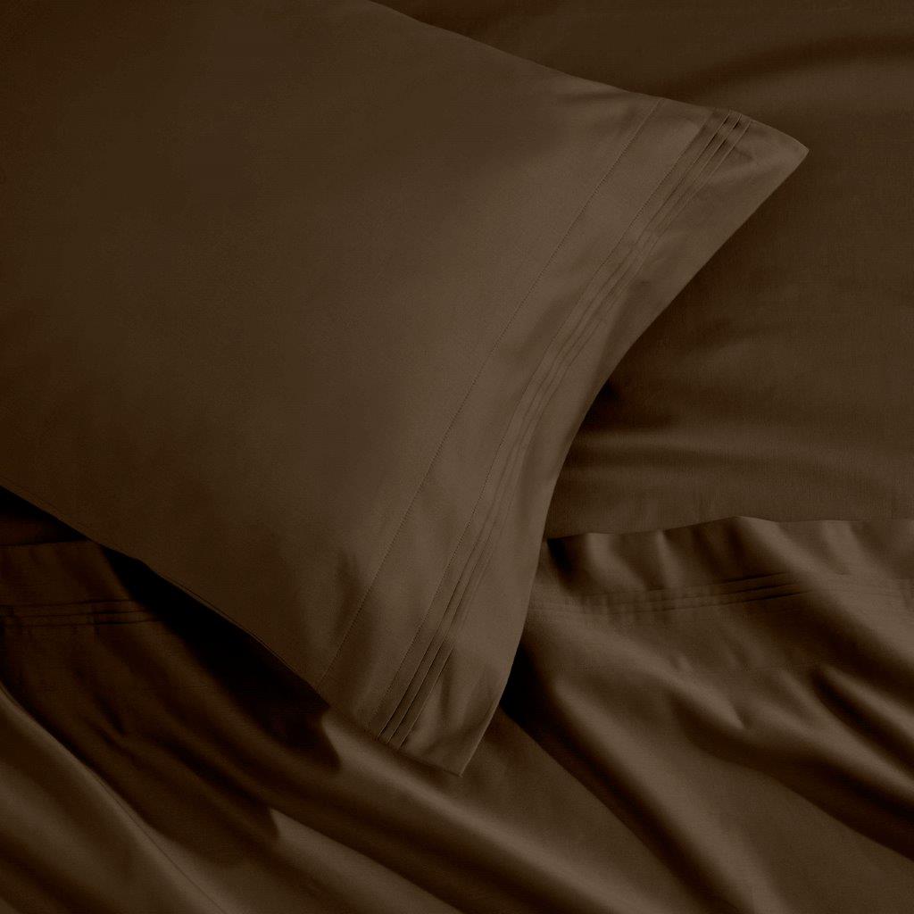 Egyptian Cotton 1500 Thread Count Eco Friendly Solid Sheet Set - Mocha