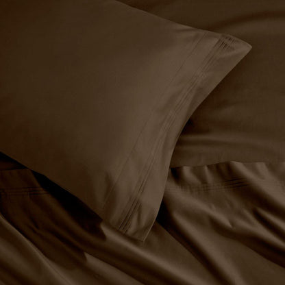 Egyptian Cotton 1500 Thread Count Eco Friendly Solid Sheet Set - Mocha