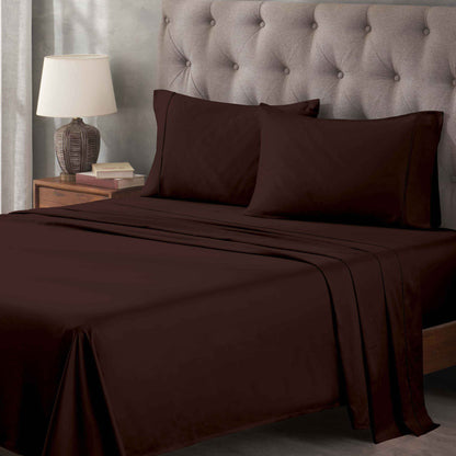 400 Thread Count Egyptian Cotton Solid Deep Pocket Sheet Set - Mocha
