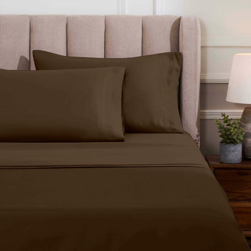 Egyptian Cotton 1500 Thread Count Eco Friendly Solid Sheet Set - Mocha
