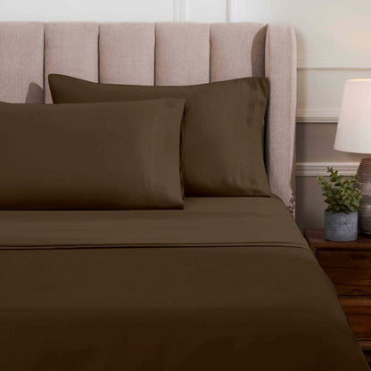 Egyptian Cotton 1500 Thread Count Eco Friendly Solid Sheet Set - Mocha
