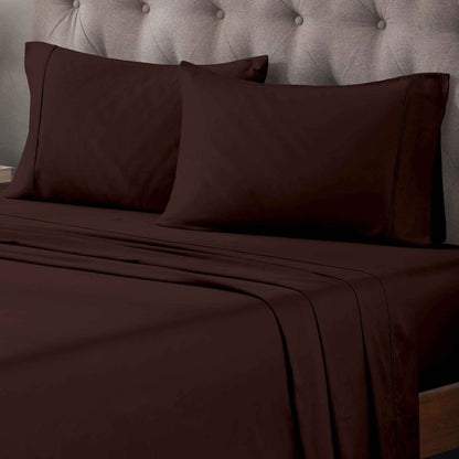 Egyptian Cotton 400 Thread Count Solid Deep Pocket Sheet Set - Mocha