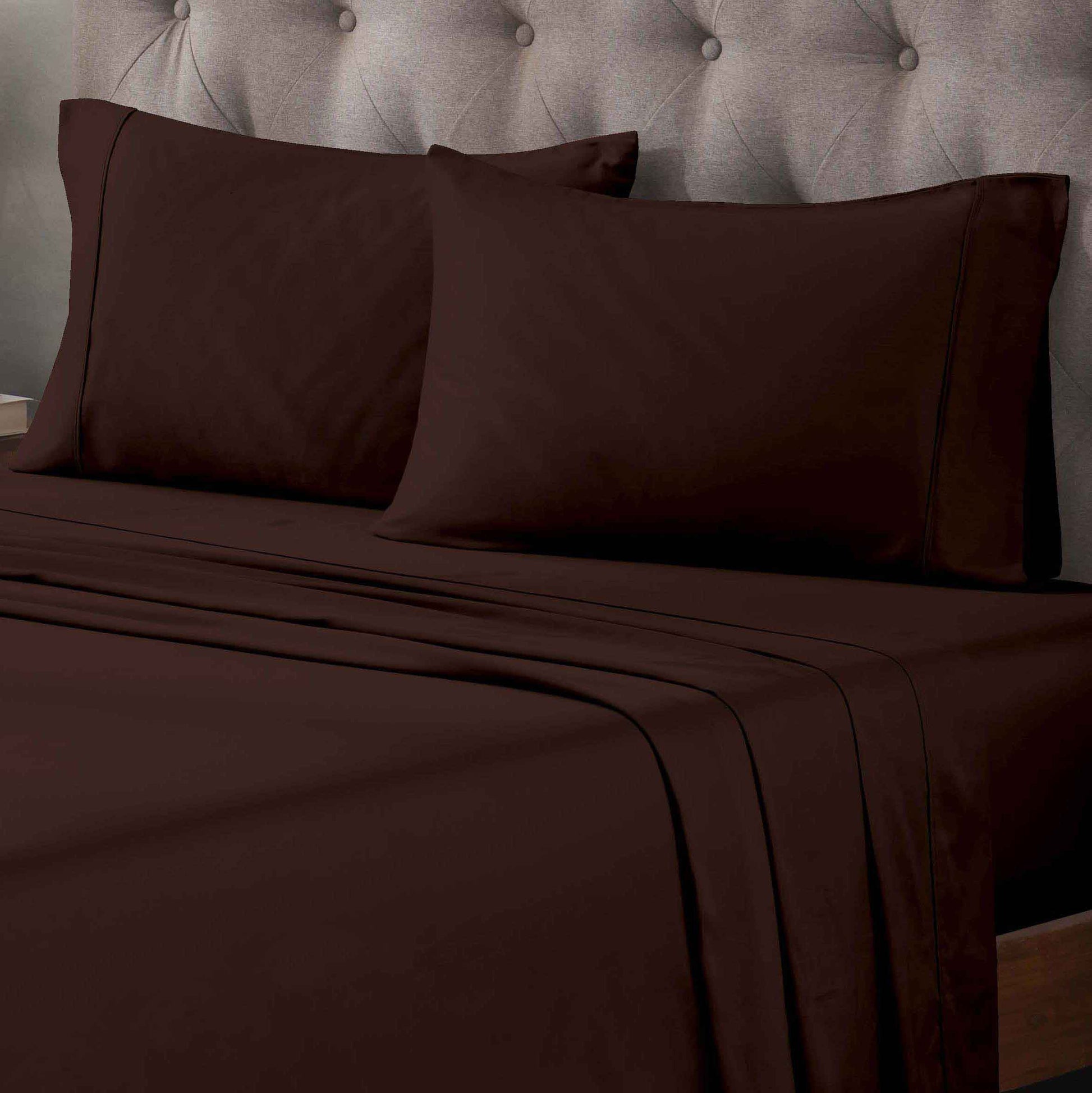 400 Thread Count Egyptian Cotton Solid Deep Pocket Sheet Set - Mocha