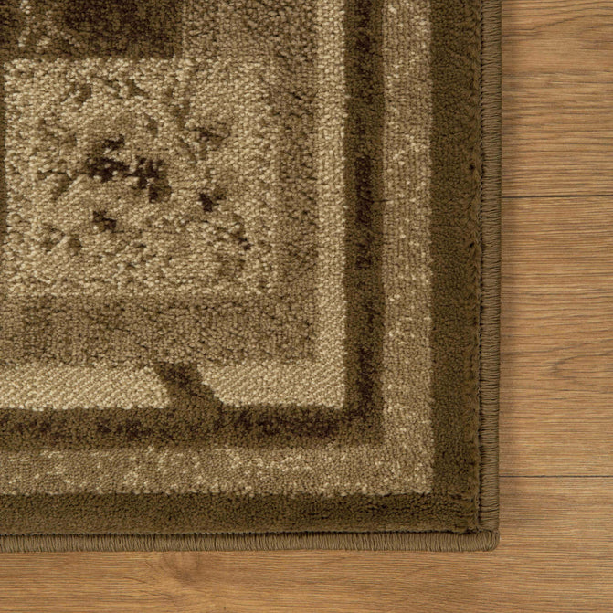 Ruban Minimalist Floral Block Indoor Area Rug or Runner Rug - Mocha