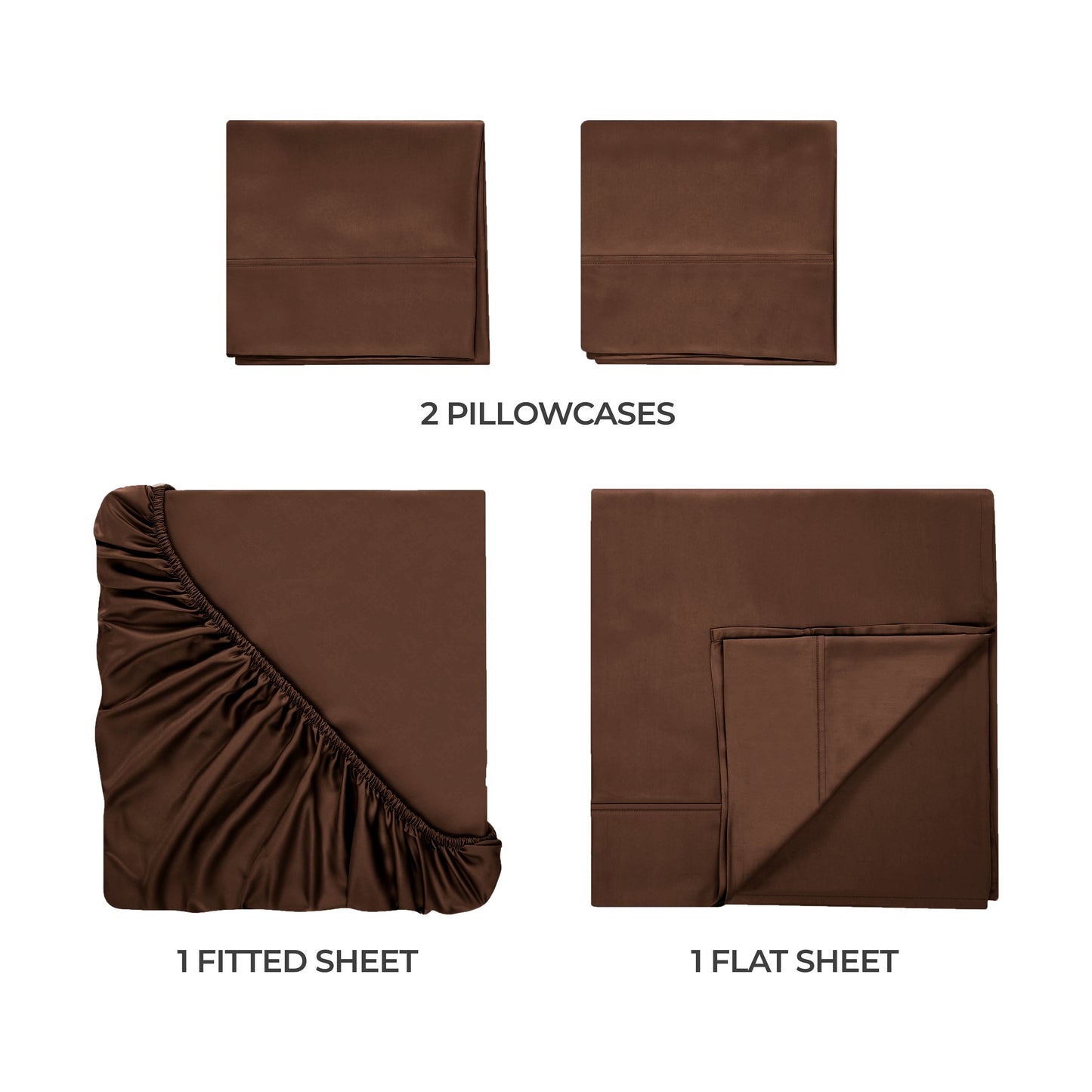Egyptian Cotton 300 Thread Count Solid Deep Pocket Sheet Set - Mocha
