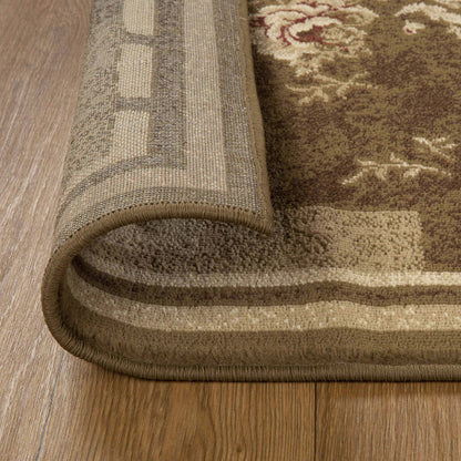 Ruban Minimalist Floral Block Indoor Area Rug or Runner Rug - Mocha