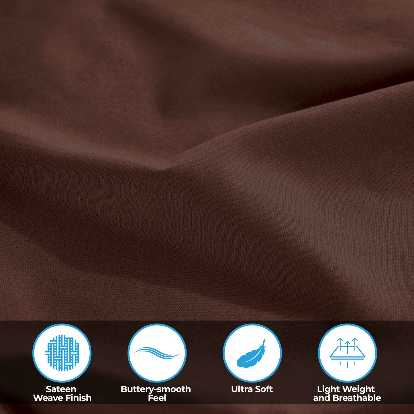 400 Thread Count Egyptian Cotton Solid Deep Pocket Sheet Set - Mocha