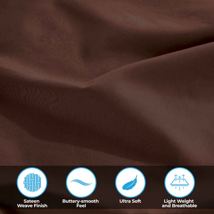 Egyptian Cotton 300 Thread Count Solid Deep Pocket Sheet Set - Mocha