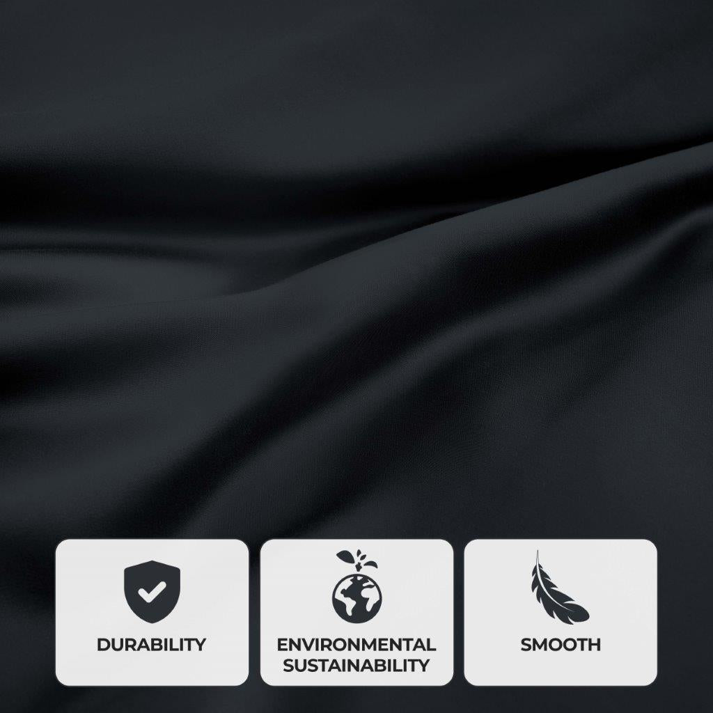 Modal From Beechwood 300 Thread Count Solid Deep Pocket Bed Sheet Set - Black