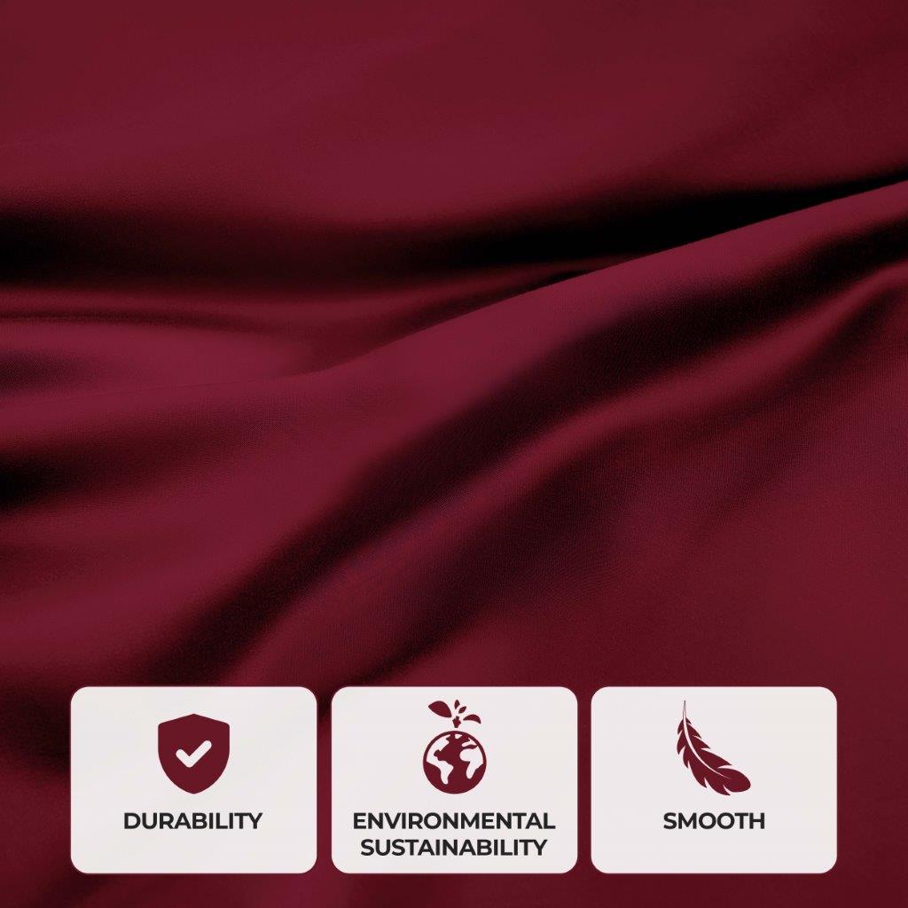 Modal From Beechwood 300 Thread Count Solid Deep Pocket Bed Sheet Set - Burgundy