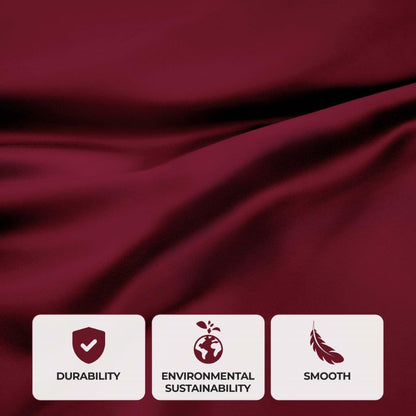Modal From Beechwood 300 Thread Count Solid Deep Pocket Bed Sheet Set - Burgundy