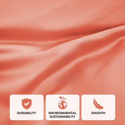 Modal From Beechwood 300 Thread Count Solid Deep Pocket Bed Sheet Set - Coral