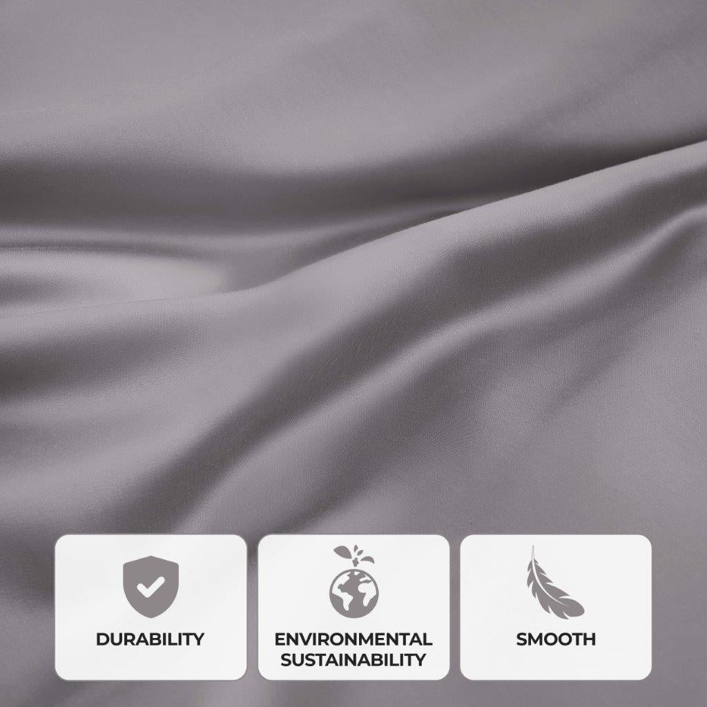 Modal From Beechwood 300 Thread Count Solid Deep Pocket Bed Sheet Set - Grey
