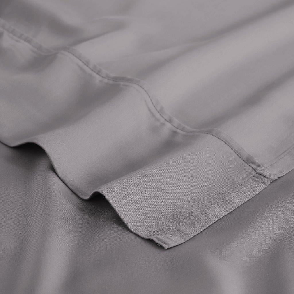 Modal From Beechwood 300 Thread Count Solid Deep Pocket Bed Sheet Set - Grey