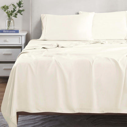 Modal From Beechwood 300 Thread Count Solid Deep Pocket Bed Sheet Set - Ivory