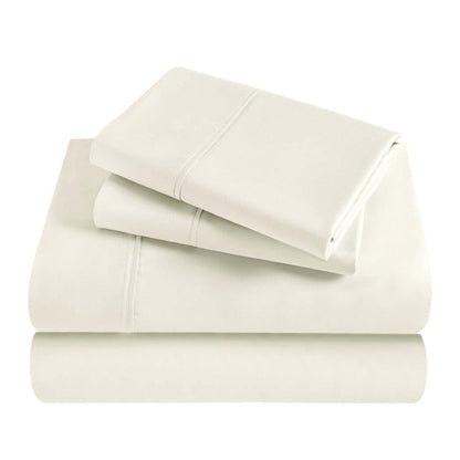 Modal From Beechwood 300 Thread Count Solid Deep Pocket Bed Sheet Set - Ivory