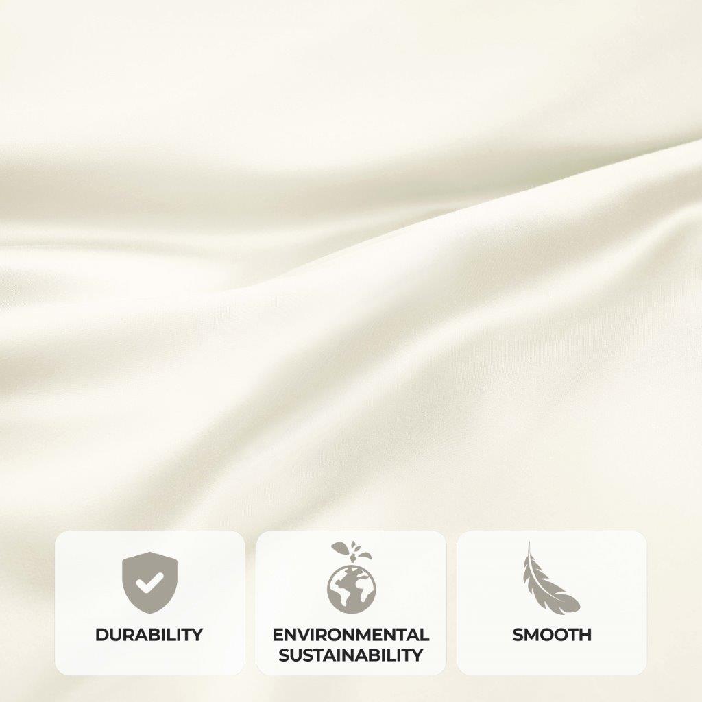 Modal From Beechwood 300 Thread Count Solid Deep Pocket Bed Sheet Set - Ivory