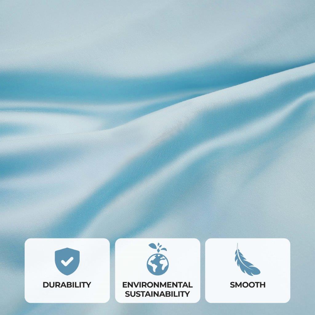 Modal From Beechwood 300 Thread Count Solid Deep Pocket Bed Sheet Set - Light Blue