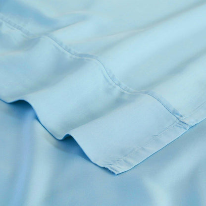 Modal From Beechwood 300 Thread Count Solid Deep Pocket Bed Sheet Set - Light Blue