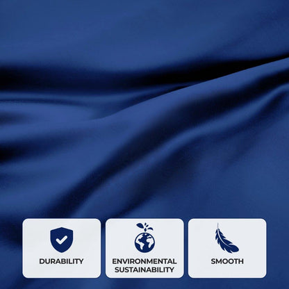 Modal From Beechwood 300 Thread Count Solid Deep Pocket Bed Sheet Set - Navy Blue