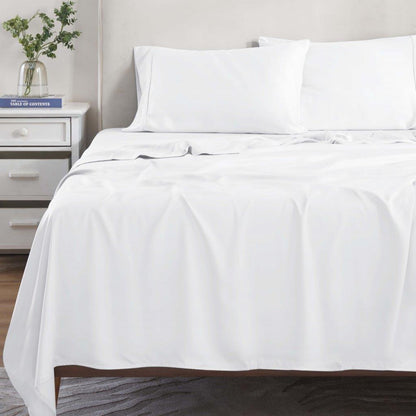 Modal From Beechwood 300 Thread Count Solid Deep Pocket Bed Sheet Set - White