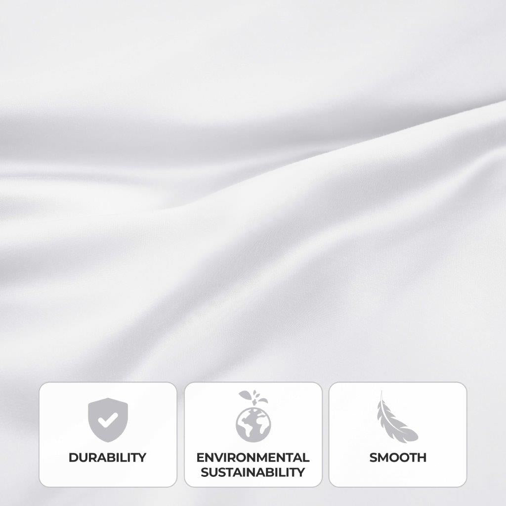 Modal From Beechwood 300 Thread Count Solid Deep Pocket Bed Sheet Set - White