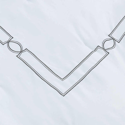 Superior Modern Geometric Embroidery Wrinkle-Free Polyester Microfiber Comforter Set - Grey