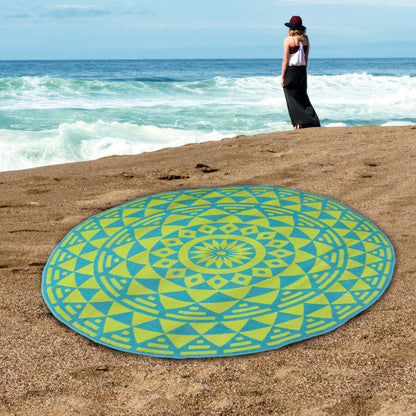 60" Round Cotton 2 Piece Beach Towel Set