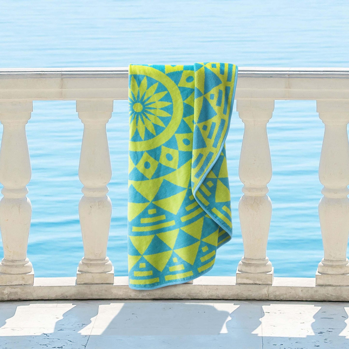 60" Round Cotton 2 Piece Beach Towel Set