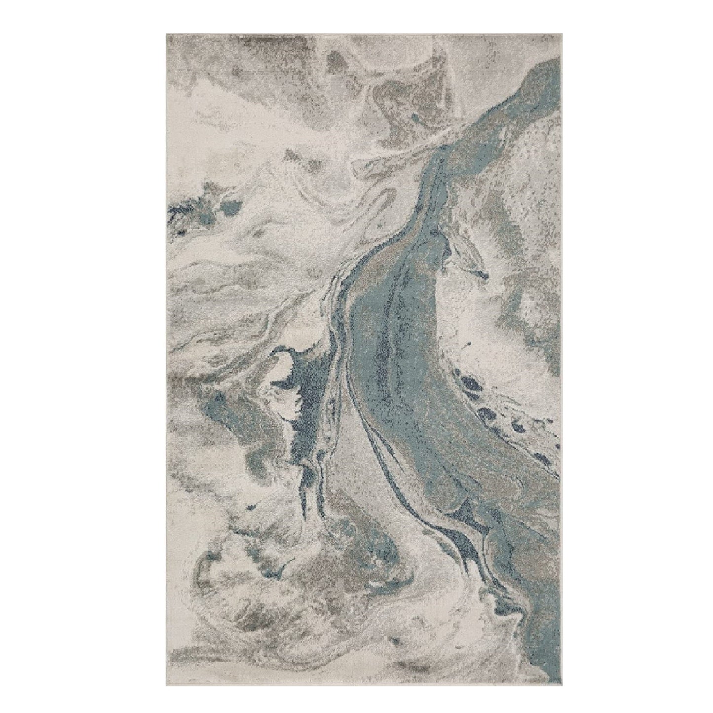 Morwenna Modern Abstract Watercolor Plush Indoor Area Rug Or Runner - Rivulet