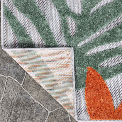 Waikiki Oversized Tropical Leaves Coastal Indoor Outdoor Area Rug - Multicolor