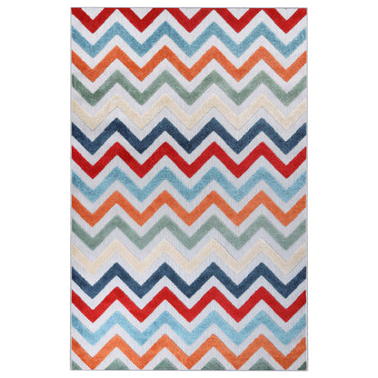 Chevron Zig-Zag Geometric Modern Indoor Outdoor Area Rug - Multicolor