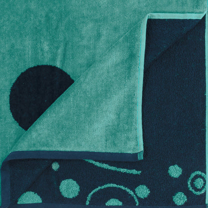 Superior Mystic Dolphin Cotton Oversized Beach Towel Set - Teal